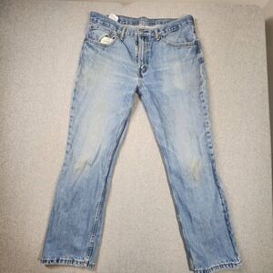 Levi's 516 Straight Leg Jeans Mens 36x30 Light Wash Blue Good Vintage Denim
